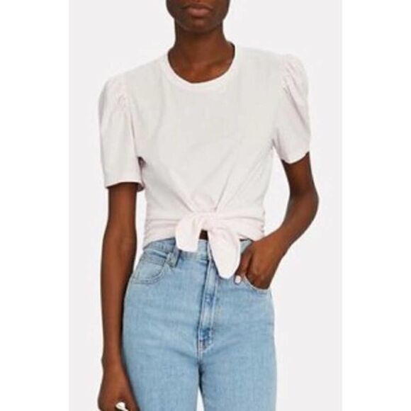 A.L.C. Pink Milo Puff Sleeve Tie T-Shirt Sz. XS - Picture 1 of 7